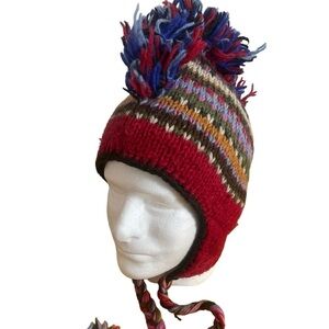 Rising International hat Rainbow Mohawk outdoors Red braid unisex accessory OS